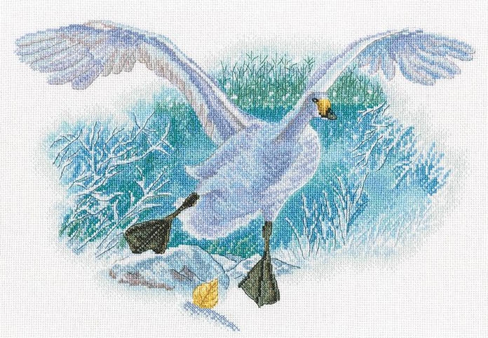 White Goose on the White Snow Counted Cross Stitch Kit
